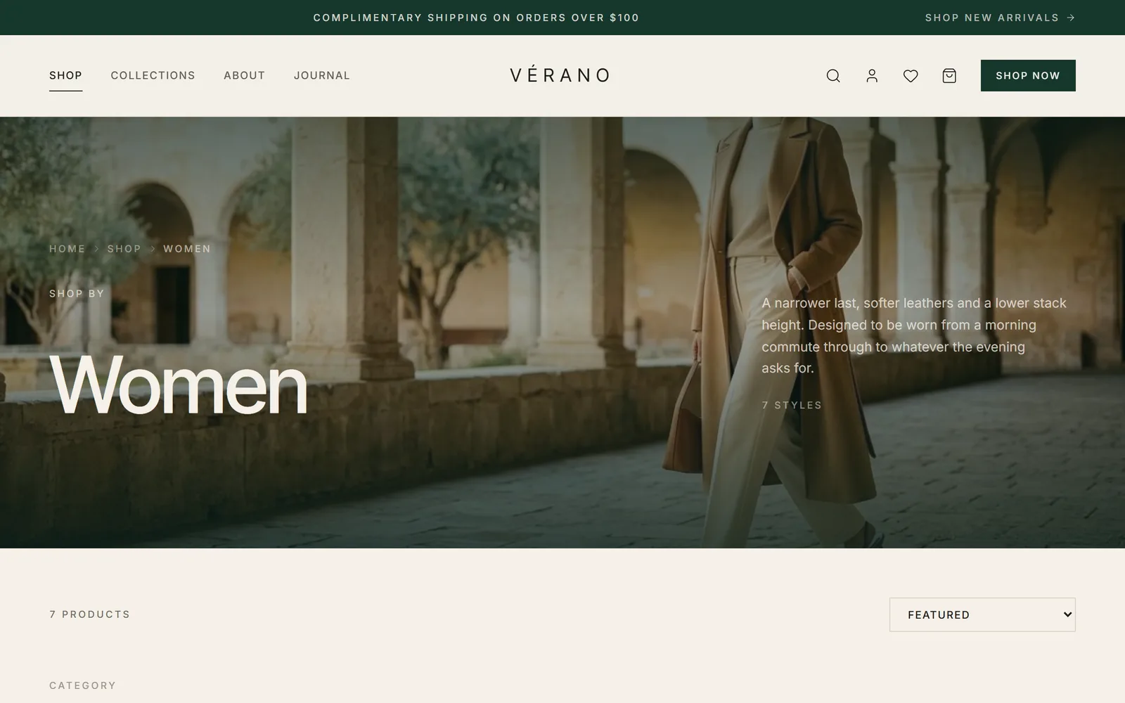 Women — seven women's styles on their own category page
